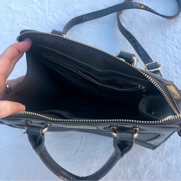 Bebe Crossbody bag Purse Tote Gray Patent Glossy - Picture 7 of 9